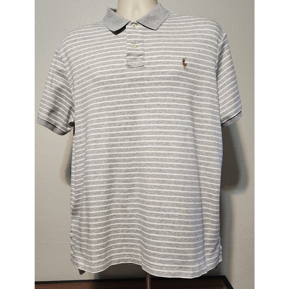 Ralph Lauren Polo 100% Cotton Gray Striped Size XL